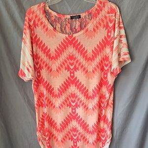Women's Pinkish/Coral  Patterned Top